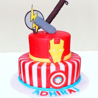 2 Tier Avengers Cake